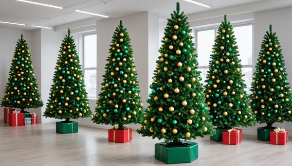 Sapin vert en pvc pour bureaux : décoration tendance recto/verso